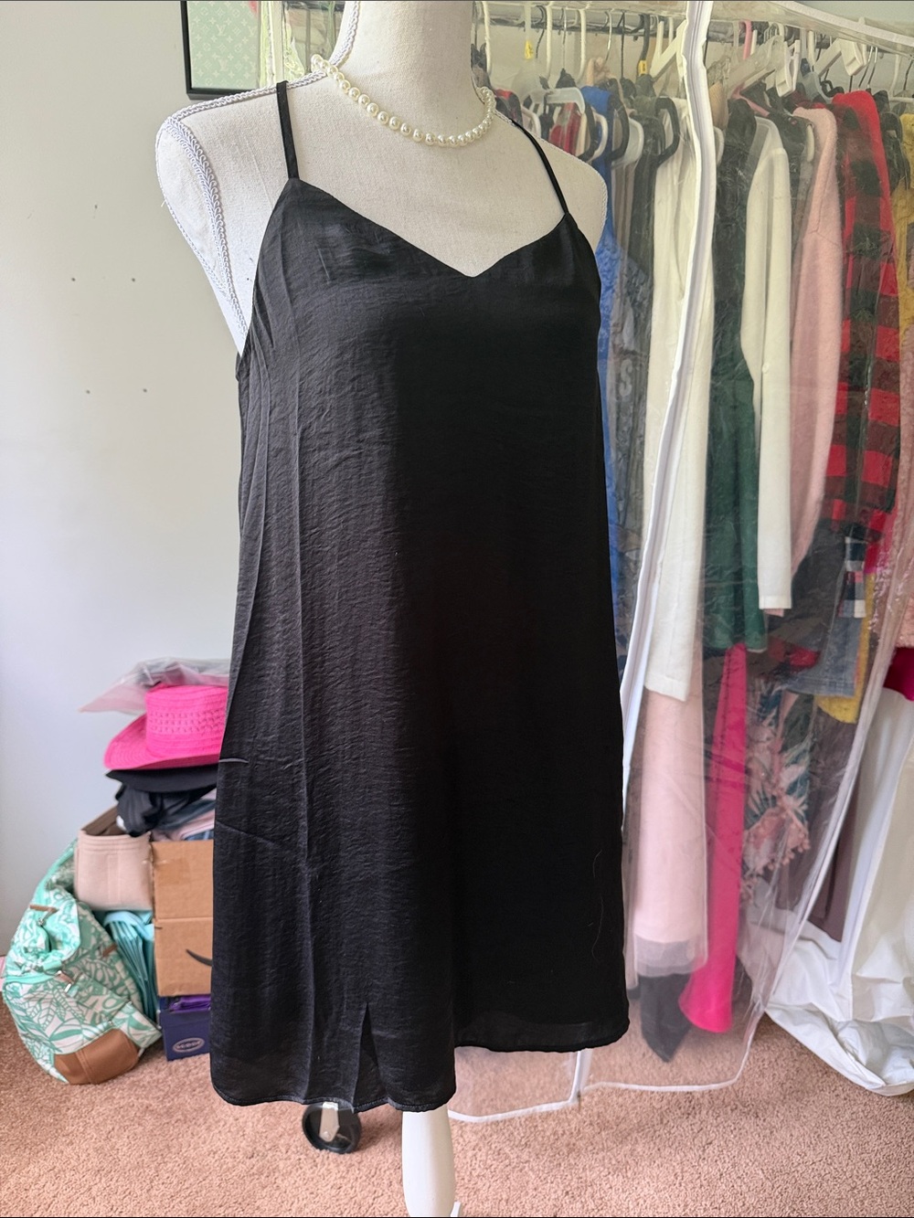 As U Wish Black Dress with Spaghetti Straps